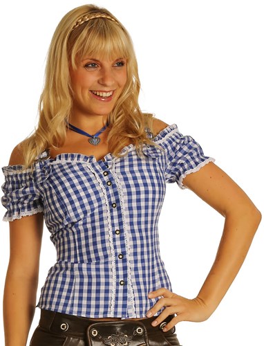 Luxe Tiroler Blouse Blauw Anne