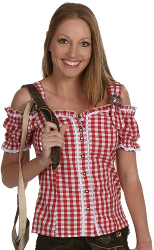 Luxe Tiroler Blouse Rood Anne