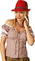 Rood/Groen/Witte Tiroler Dames Blouse Carmen