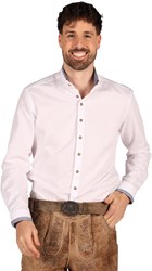 Luca Tiroler Trachten Overhemd Wit-Blauw