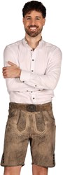 Lederhose Geitenleer Paul Marmer-Grijs met Riem