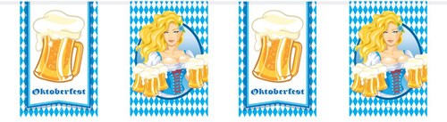 Vlaggenlijn Oktoberfest Bierpullen Vierkant 10m