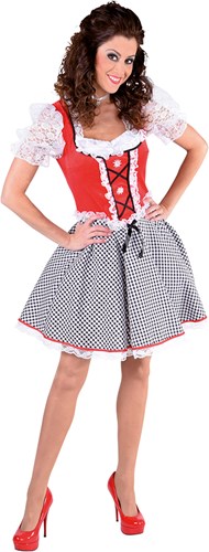 Dirndl Nicky Velours Rood
