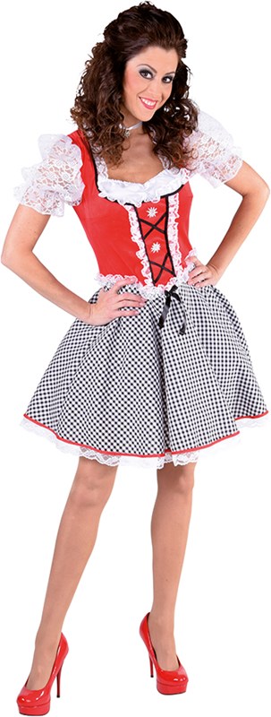 Dirndl Nicky Velours Rood