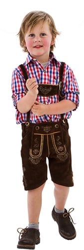 Bruine Lederhose voor kinderen (echt rundleer)
