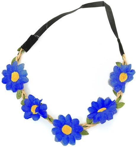 Haarbandje Madeliefjes Donkerblauw