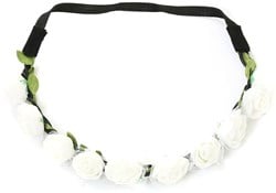 Bloemen Haarbandje Wit met Tule (foam)