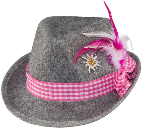 Grijs/Pink Tiroler Hoed voor dames