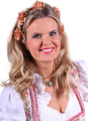 Dirndl Haarband Bloemen Beige Luxe