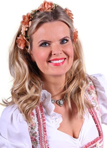 Dirndl Haarband Bloemen Beige Luxe