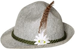 Tirolerhoed Ewald Grijs (met bloem)