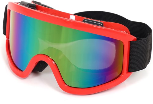 Rood Skibril met Regenboog Olieglas