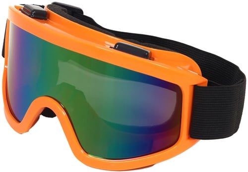 Oranje Skibril met Regenboog Olieglas