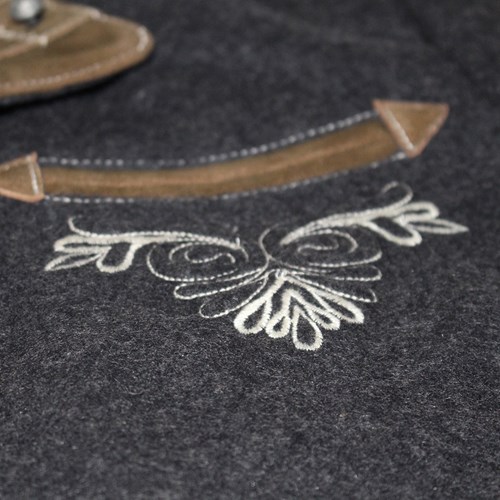 Tiroler Trachten Jas Luxe (Wol-Geitenleer) (detail 3)