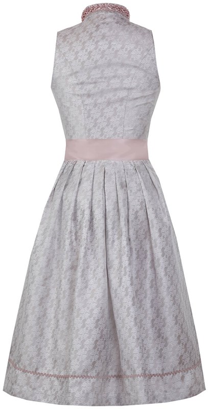 Dirndl Josefa Taupe-Roze Luxe (58cm) (achterkant)