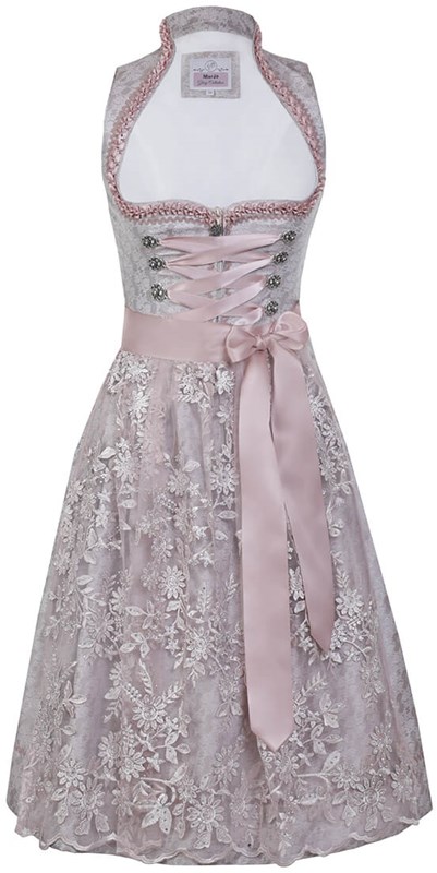 Luxe Dirndl Josefa Roze en Taupe (65cm)