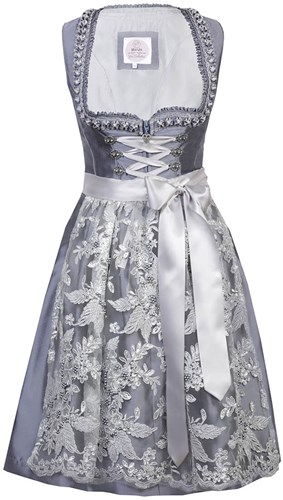 Chantal Dirndl Blauw-Zilver Luxe (58cm)