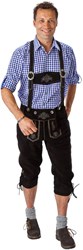 Lederhose Lang Luxe Zwart Heren (rundleer)