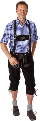 Lederhose Lang Luxe Zwart Heren (rundleer)