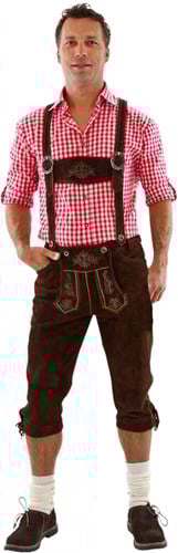 Lederhose Lang Luxe Bruin Heren (rundleer) 