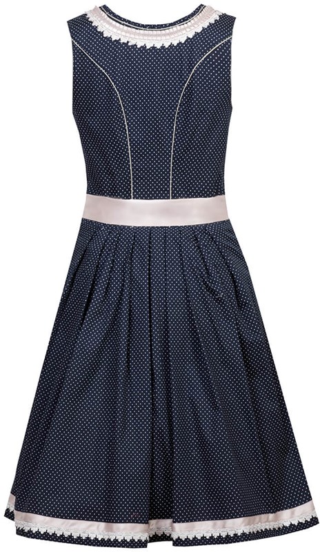 Dirndl Ulrica Blauw Luxe (50cm) (achterkant)