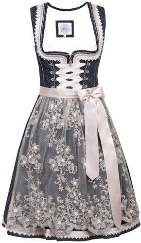 Ulrica Dirndl Blauw Luxe (58cm)