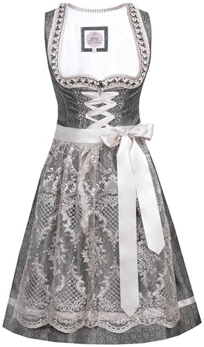Dirndl Benita Taupe en Antraciet (58cm)