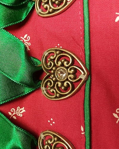 Dames Dirndl Diana Luxe Pink/Groen (50cm) -2