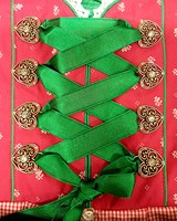 Dames Dirndl Diana Luxe Pink/Groen (50cm) -3