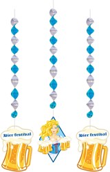 Hangdecoratie Oktoberfest Bierpullen (3 delig)