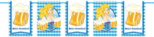Vlaggenlijn Oktoberfest Bierpullen Vierkant 10m