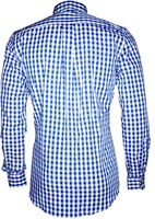 Luxe Tiroler Trachtenhemd Blauw/Wit (100% katoen)-2