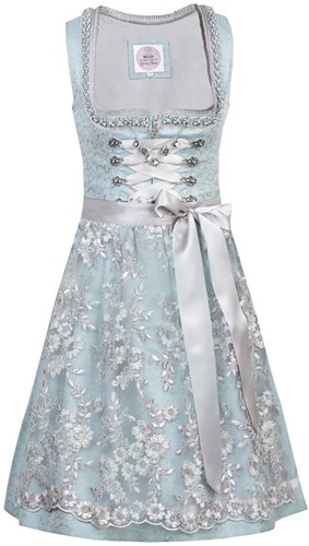Dirndl Brenda Zilver en IJsblauw (58cm)