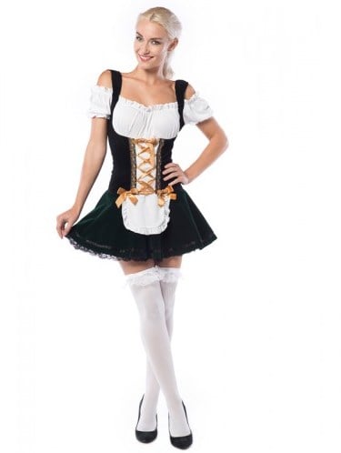 Dirndl Isa voor dames (Groen-Zwart)