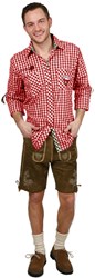 Luxe Slim-Fit Trachtenhemd Rood/Bruin