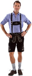 Lederhose Kort Luxe Zwart Heren (rundleer) 