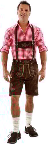 Lederhose Kort Luxe Heren Bruin (rundleer)