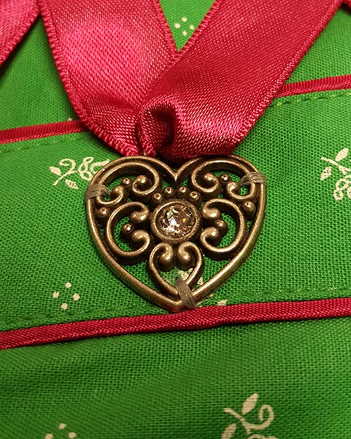 Dames Dirndl Lorena Luxe Groen/Pink (50cm) -3
