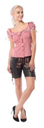 Dames Lederhose Niki Zwart (wildbock) 