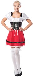 Rood-Zwarte Sexy Dirndl Jurk