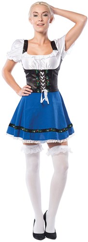 Blauw-Zwarte Sexy Dirndl Jurk