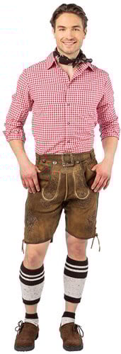 Lederhose Geitenleer Antiek Olijf met Riem
