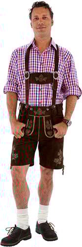 Lederhose Heren Geitenleer Kort Bruin 