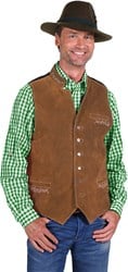 Tiroler Trachten Gilet/Vest Leer Lichtbruin