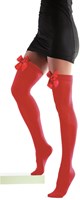 Rode Overknee Kousen met Rode Strik