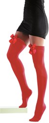 Rode Overknee Kousen met Rode Strik
