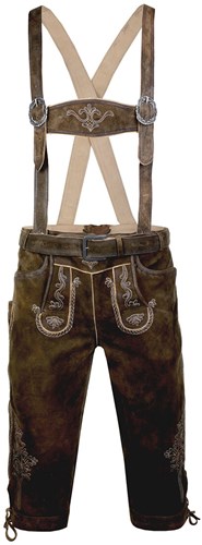 Schorski Kniebund Lederhose Walnoot (geitenleer)