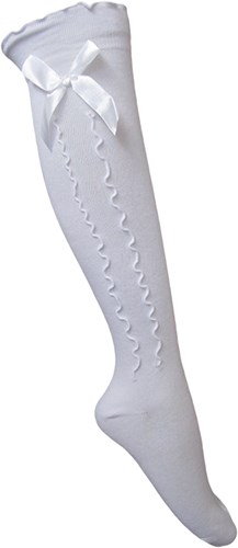 Witte Tiroler Kniekousen voor dames (75% katoen)