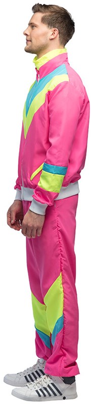 Heren Trainingspak Retro Pink (zijkant)