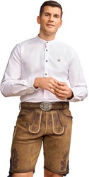 Ryan Tiroler Trachten Overhemd Wit/Bruin